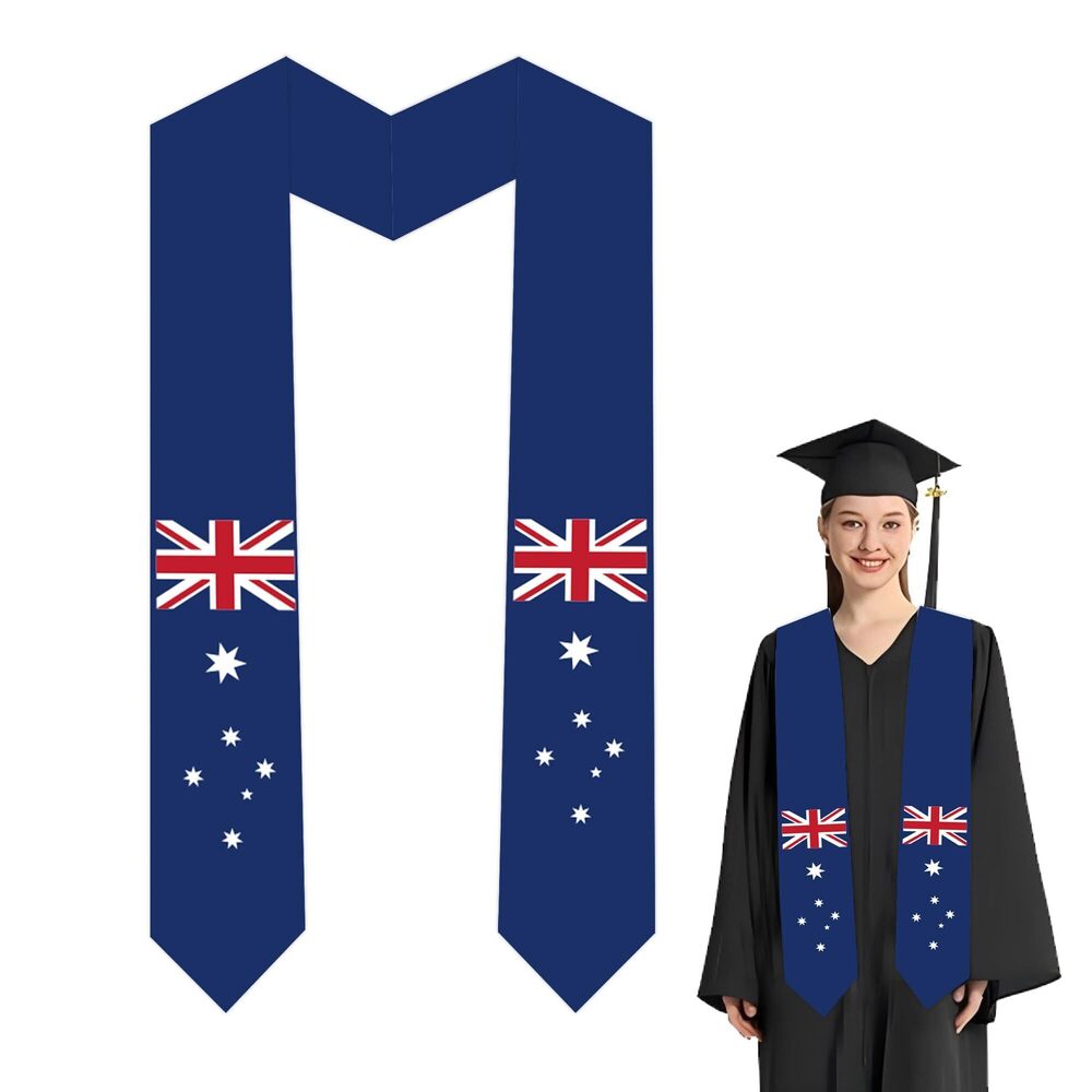 2453 National Flag Graduation Stole Embroidery Sash for Study Aboard